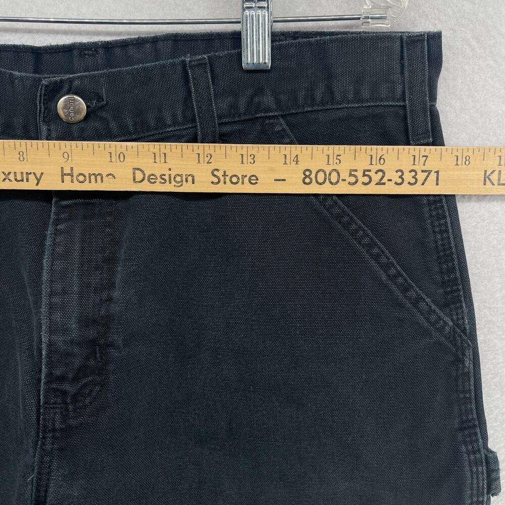 CARHARTT Pants Mens 33x30 B11 Loose Straight Washed Duck Carpenter Cotton Black - Picture 9 of 11